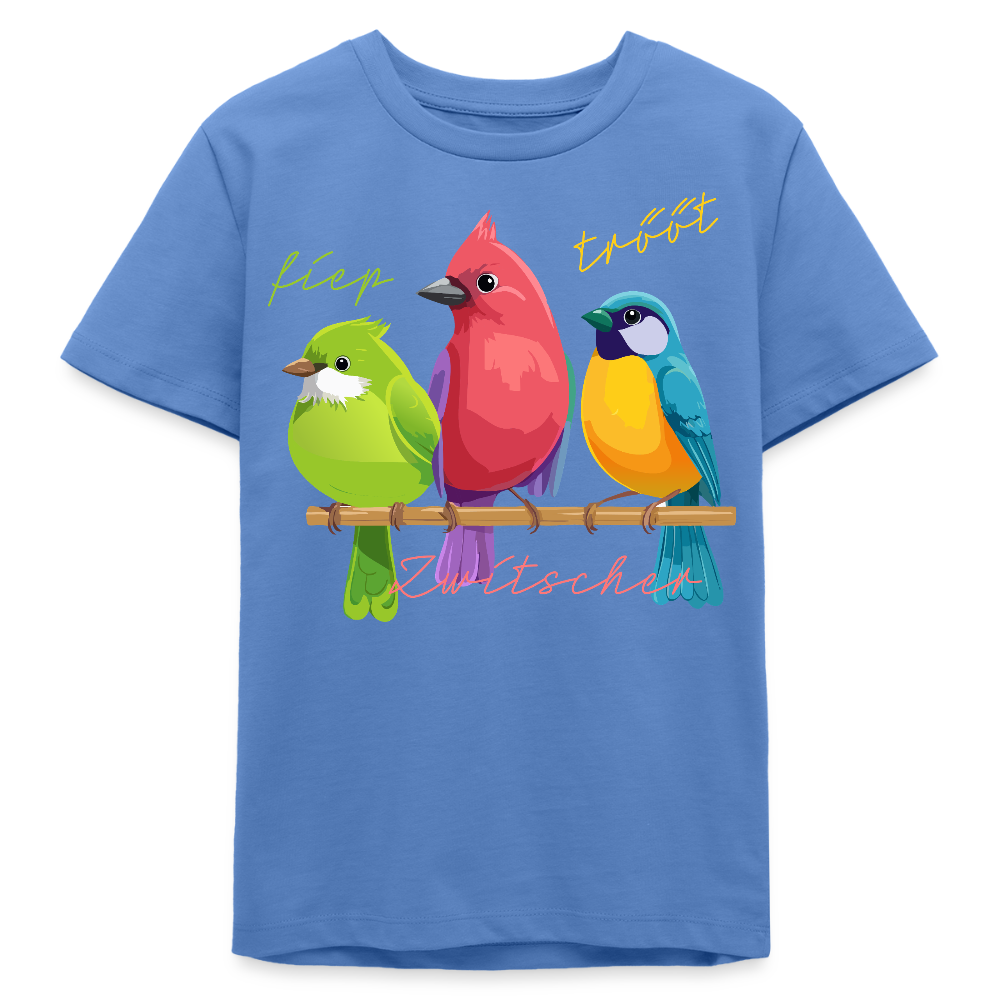 MNJS TEENS Bio T-Shirt mit ZWITSCHERGÄNG PRINT - Blau