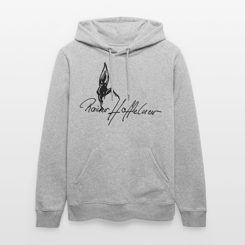 Unisex Bio-Hoodie mit TUSCHEMÄNNCHEN PRINT - Grau meliert