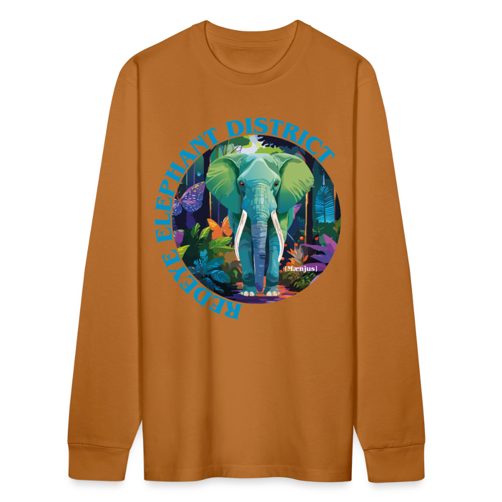 Unisex Bio-Langarmshirt mit REDEYE ELEPHANT DISTRICT PRINT - Herbstorange