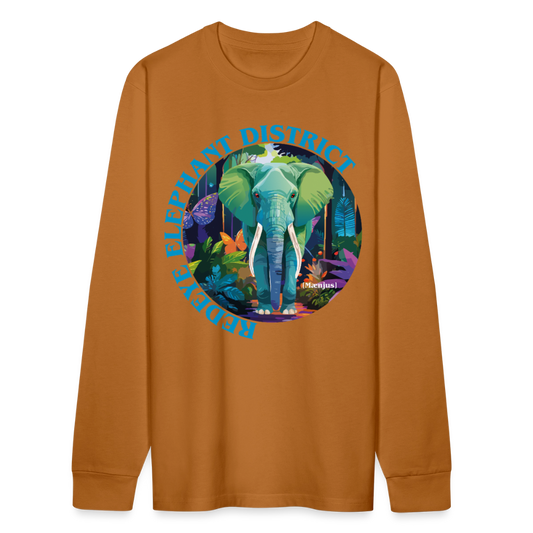 Unisex Bio-Langarmshirt mit REDEYE ELEPHANT DISTRICT PRINT - Herbstorange