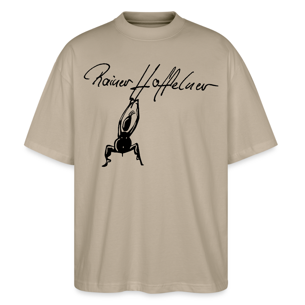 Oversized Unisex T-Shirt mit TUSCHEMÄNNCHEN PRINT - Steingrau