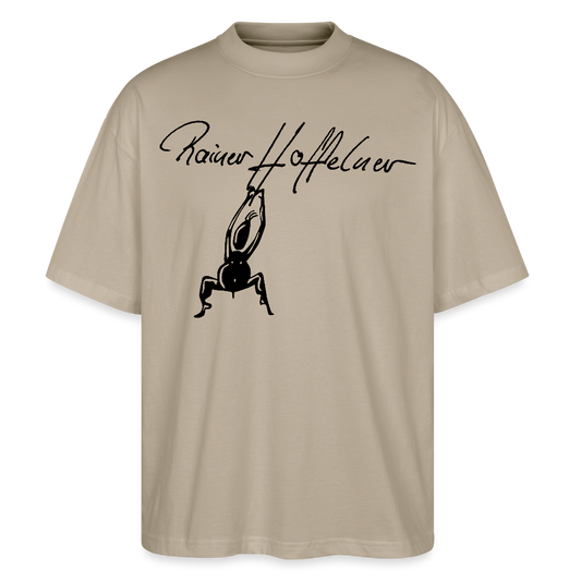 Oversized Unisex T-Shirt mit TUSCHEMÄNNCHEN PRINT - Steingrau