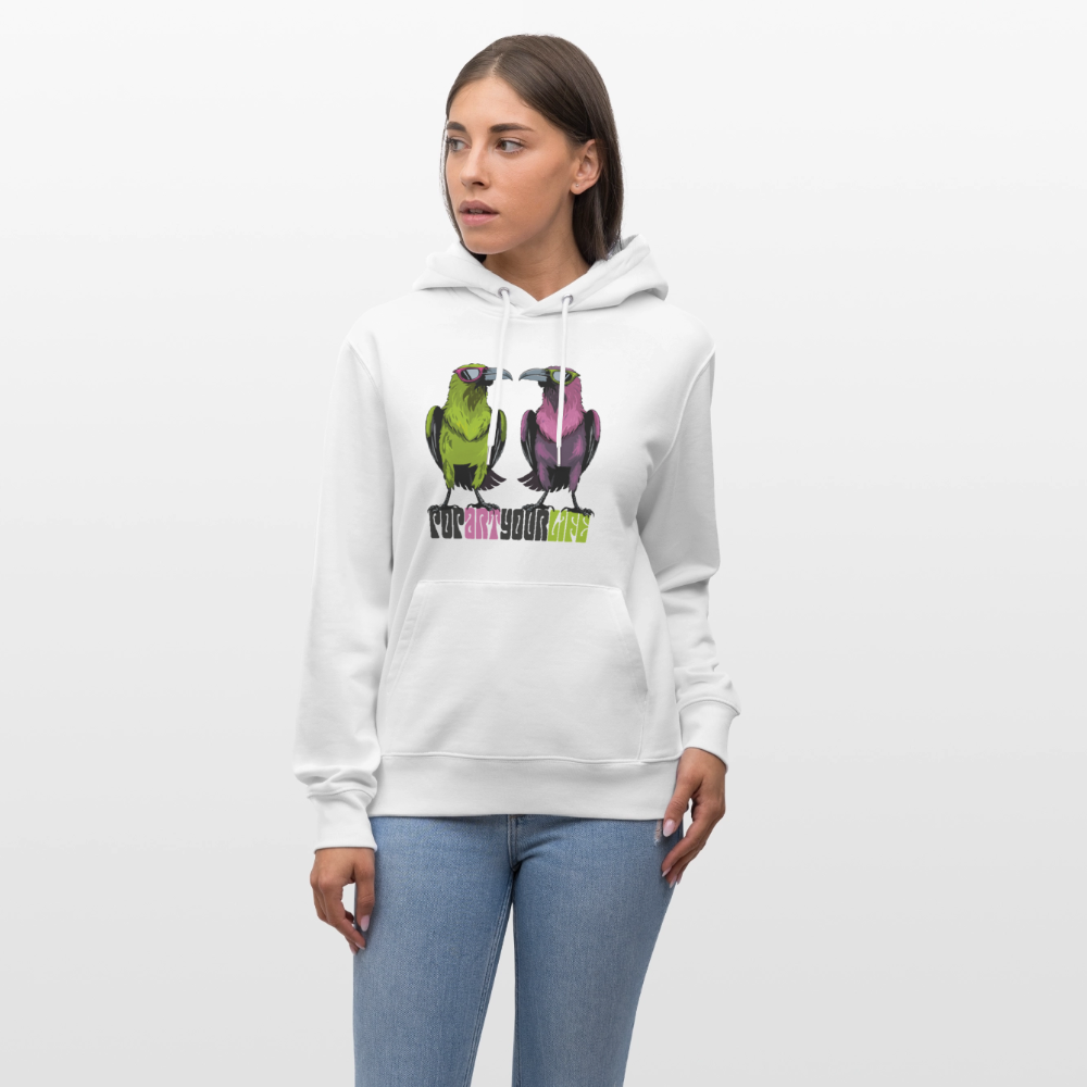 Unisex Hoodie mit POPART YOUR LIFE PRINT - Weiß