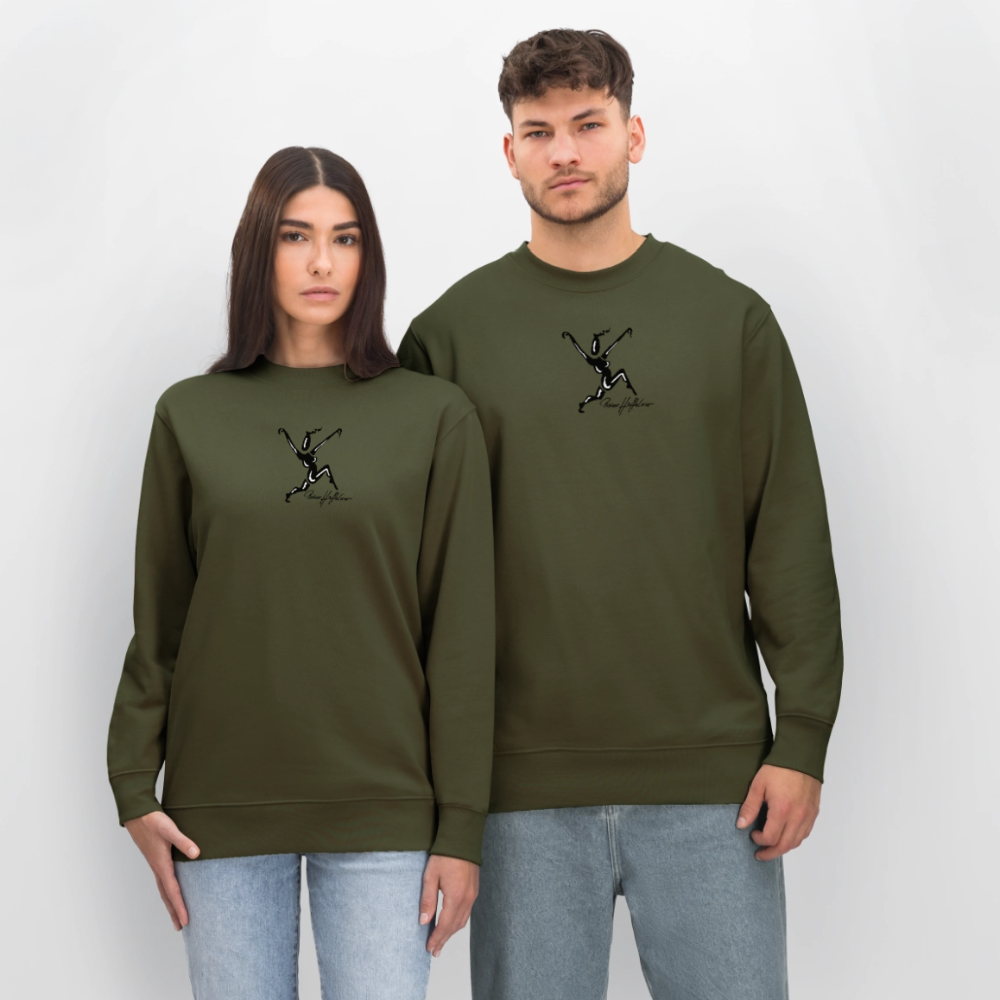Unisex Bio-Sweatshirt mit TUSCHEWEIBCHEN PRINT - Khaki