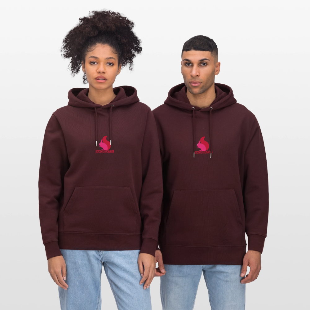 Unisex Bio-Hoodie mit OACHKATZL PRINT - Maroon