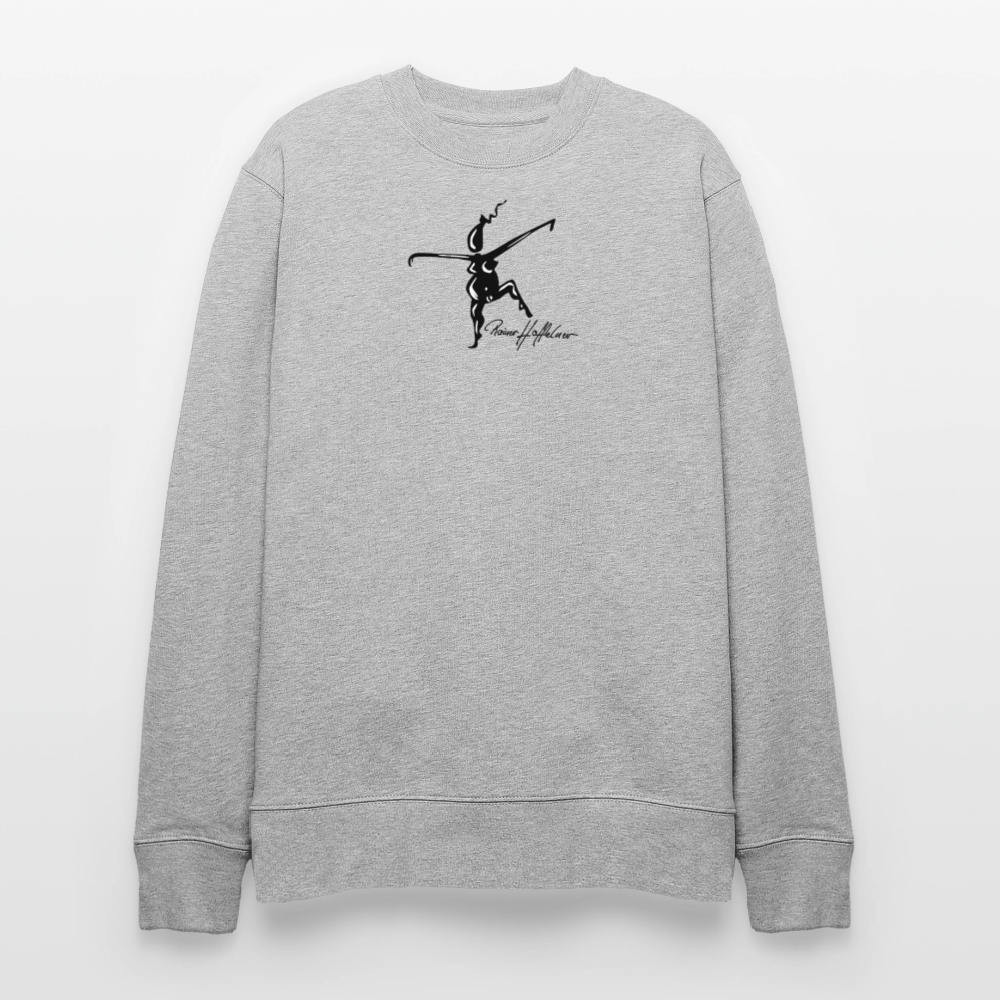 Unisex Bio-Sweatshirt mit TUSCHEWEIBCHEN PRINT - Grau meliert