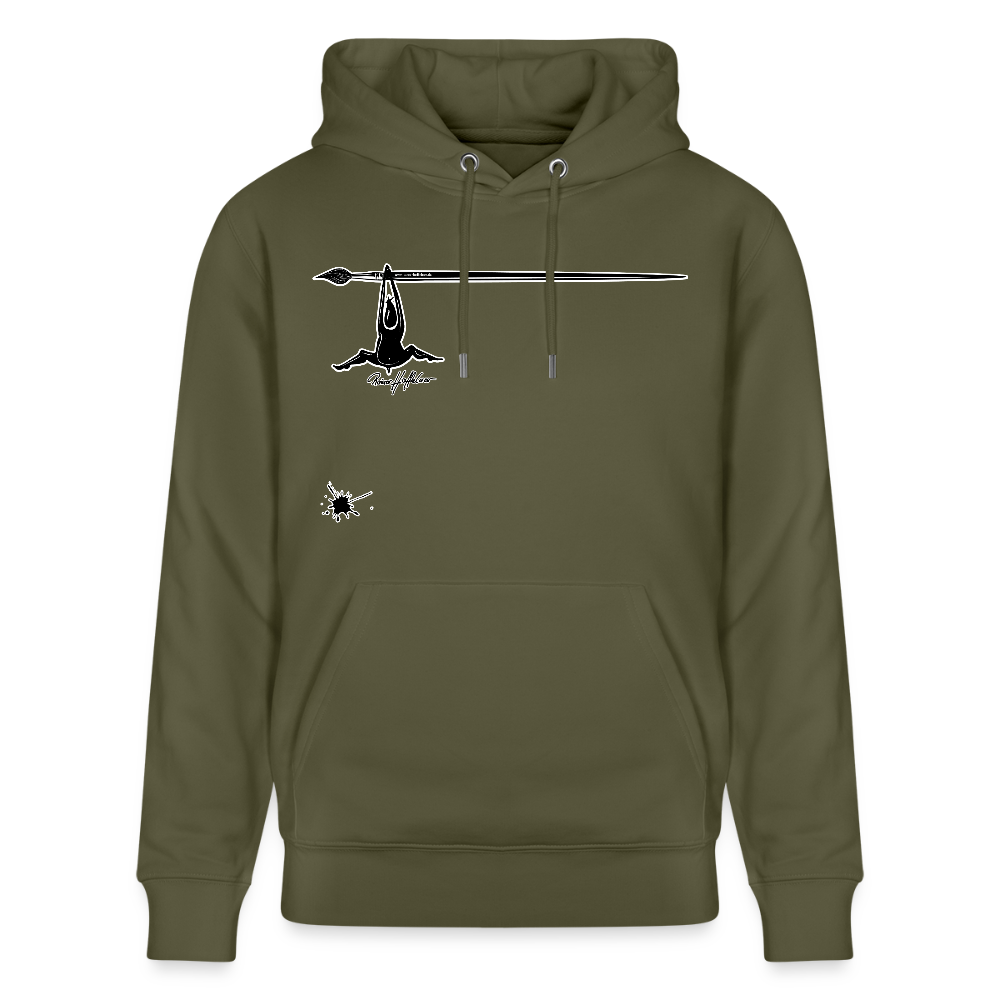 Unisex Hoodie mit TUSCHEMÄNNCHEN PRINT - Khaki Grün