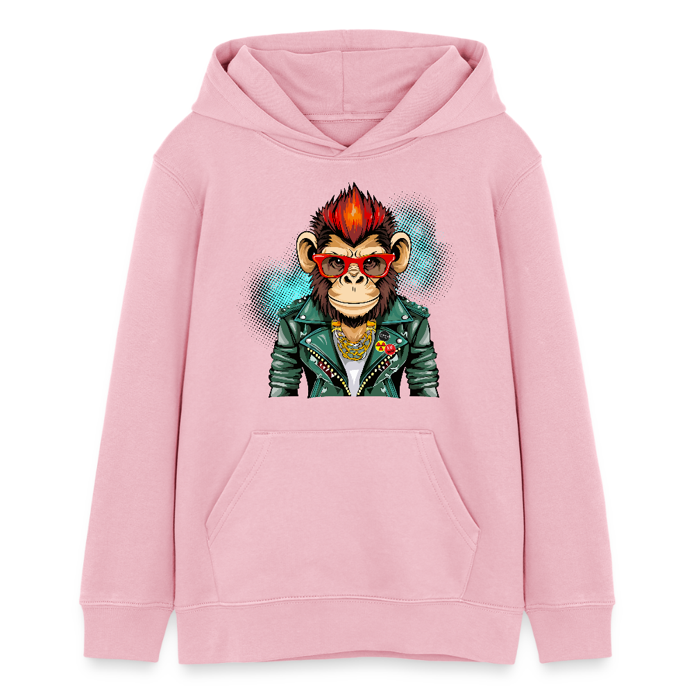 MNJS TEENS Bio-Hoodie mit MONKEY PRINT - Hellrosa