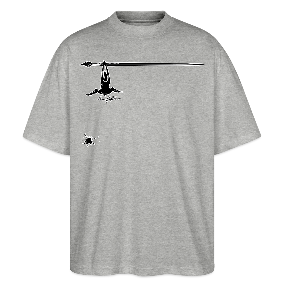 Oversized Unisex T-Shirt mit MÄNNLE PRINT - Grau meliert