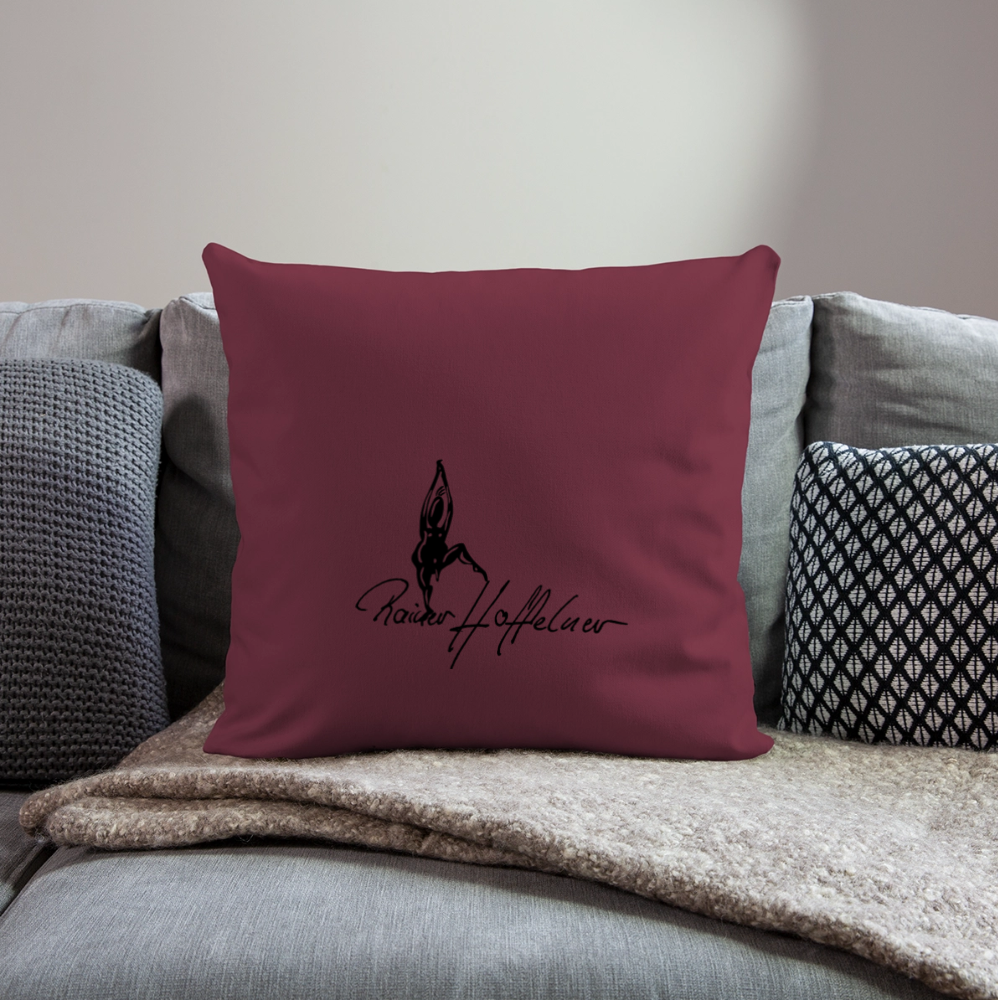 Sofakissenbezug 44 x 44 cm mit TUSCHEMÄNNCHN PRINT - Burgunderrot