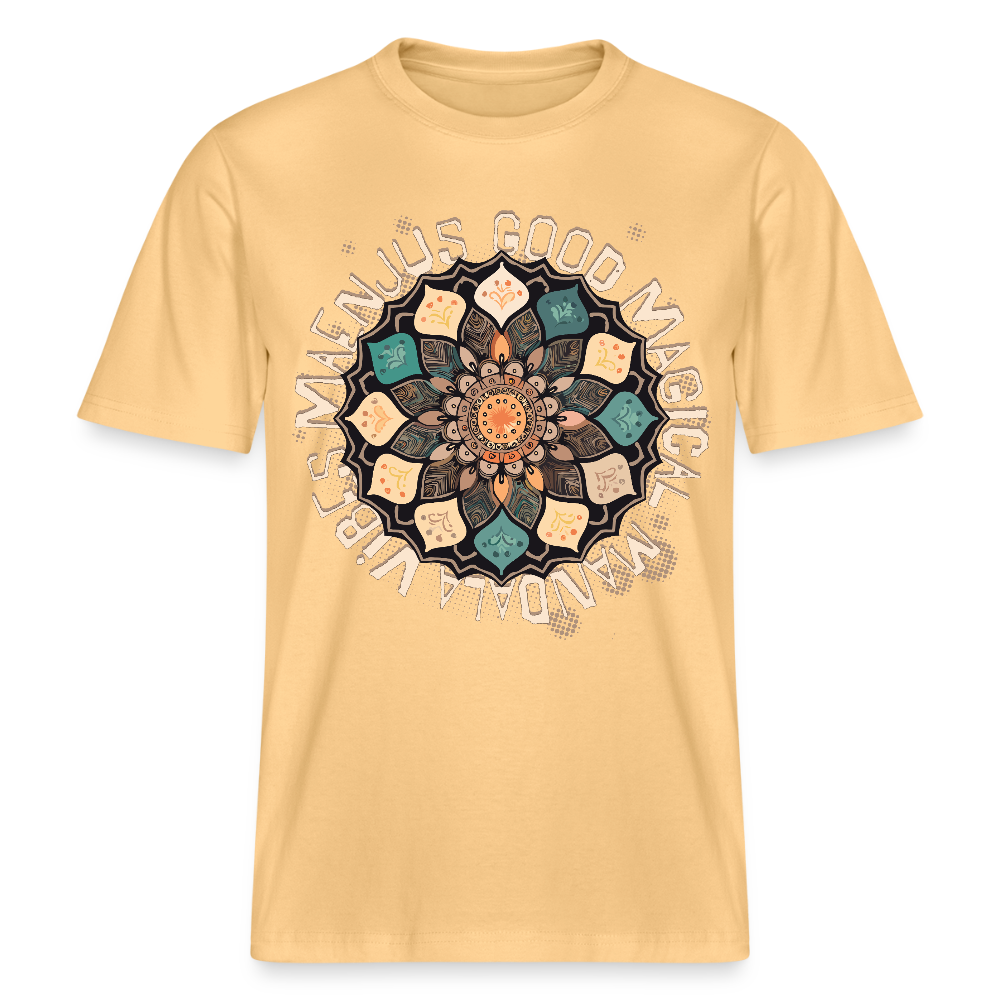 Unisex Bio-T-Shirt mit MANDALA VIBES PRINT - Hellgelb