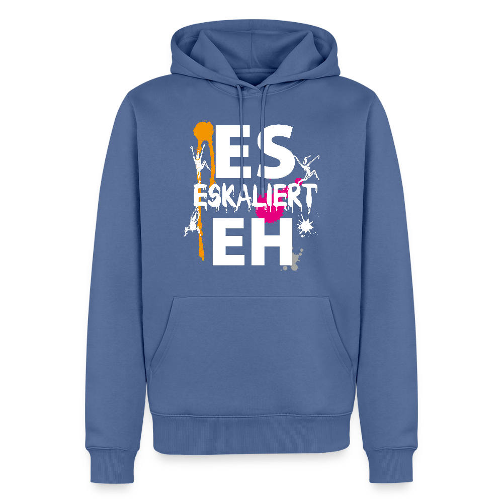 Männer Premium Hoodie mit ES ESKALIERT EH PRINT - Taubenblau
