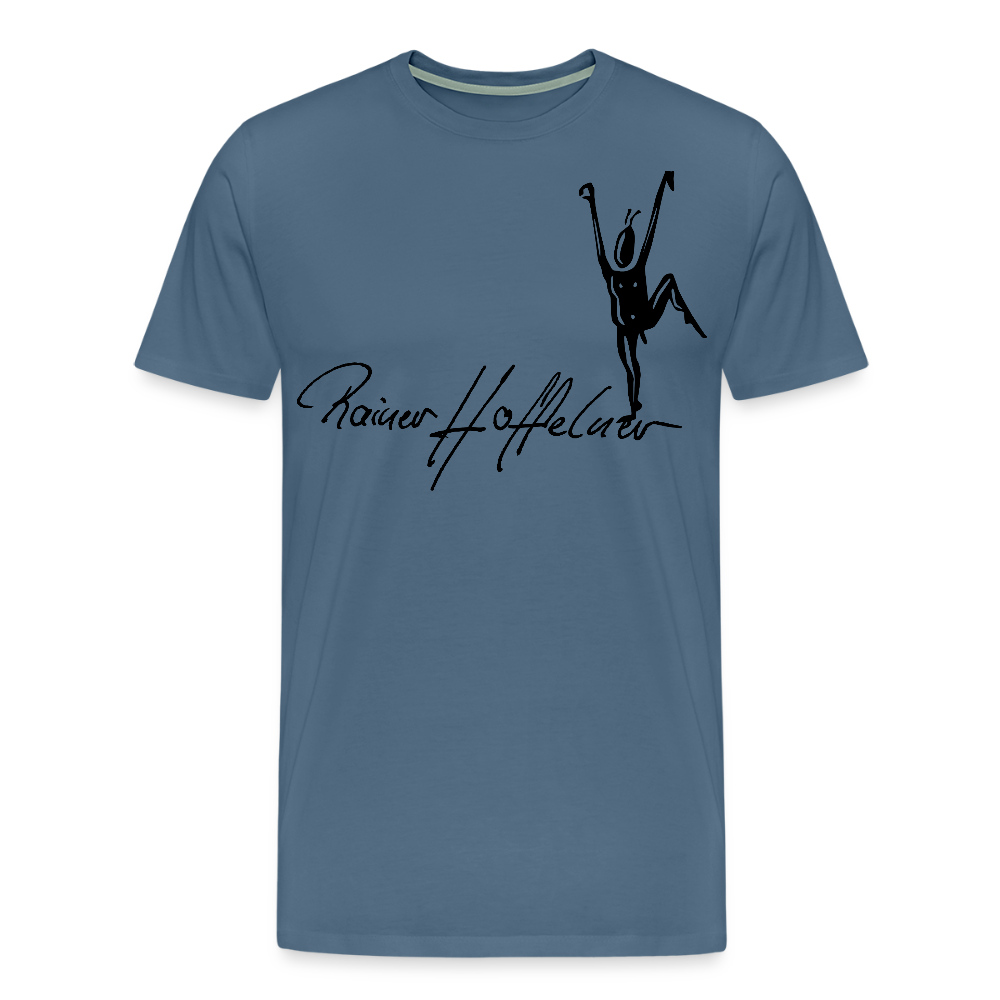 Männer Premium T-Shirt mit TUSCHEMÄNNCHEN PRINT - Blaugrau