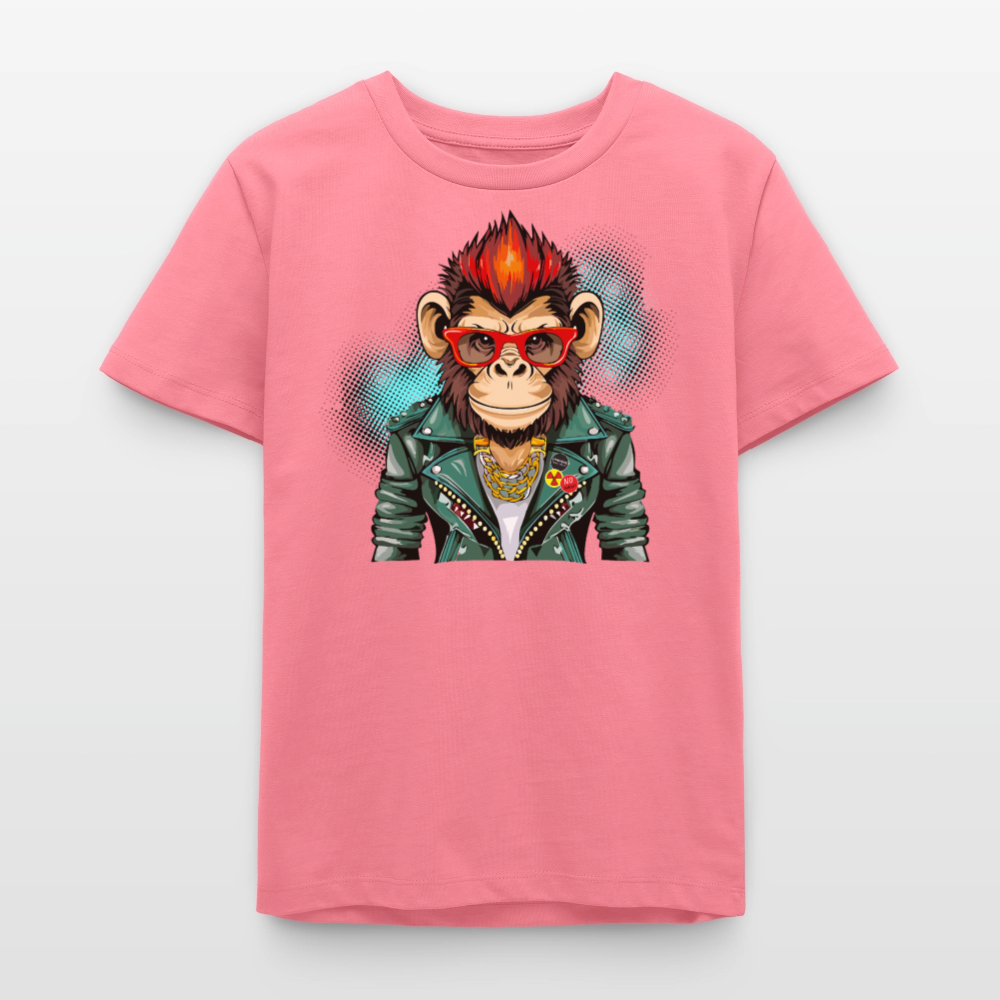 MNJS TEENS Bio T-Shirt mit MONKEY PRINT - Pink