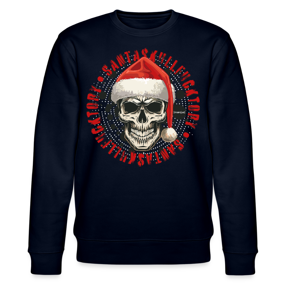 Unisex Bio-Sweatshirt mit SANTASKULL FUCKTORY PRINT - Navy