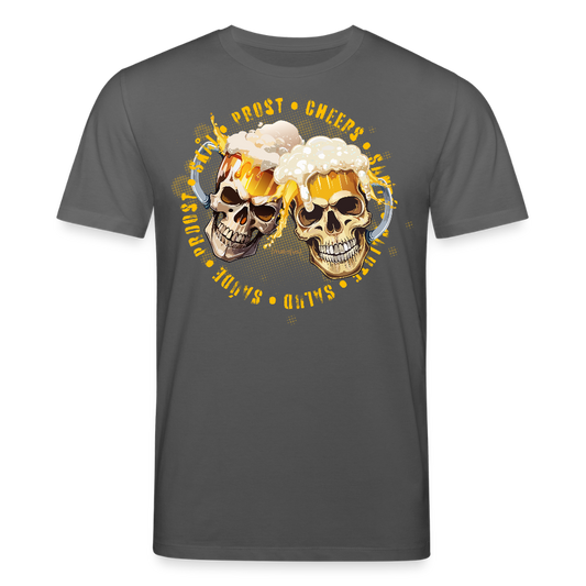 Unisex Bio-T-Shirt mit OKTOBERFEST SKULL BOY PRINT - Anthrazit