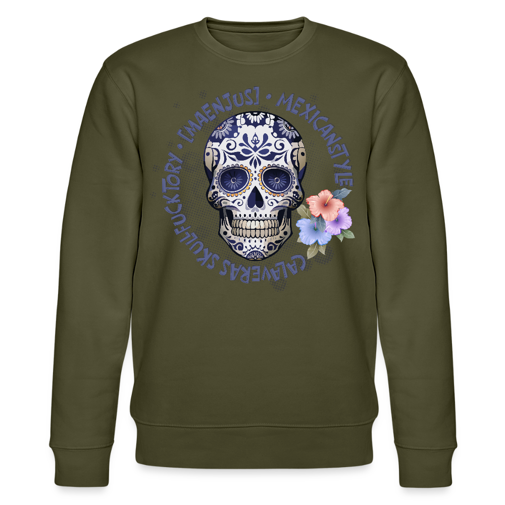 Unisex Bio-Sweatshirt mit MAENJUS MEXICANSTYLE PRINT - Khaki
