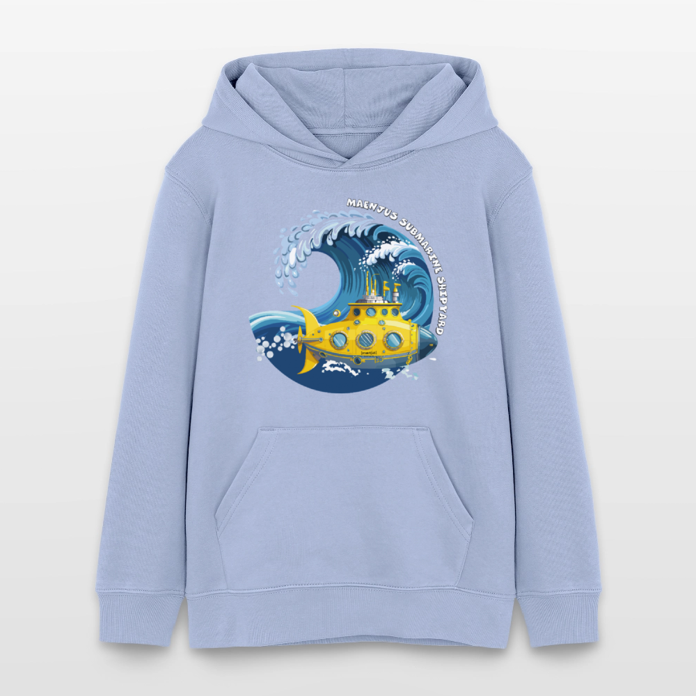 Teens Bio-Hoodie mit MAENJUS SUBMARINE SHIPYARD PRINT - Sky