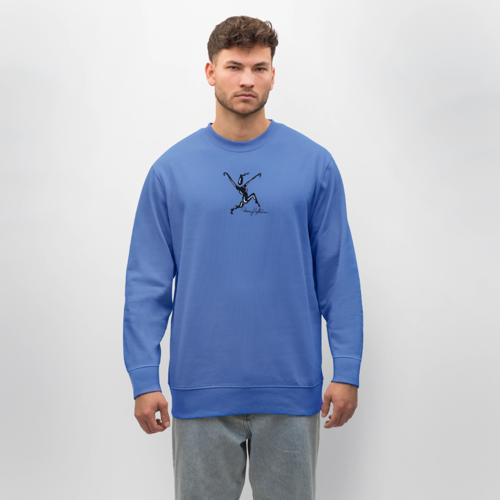 Unisex Bio-Sweatshirt mit TUSCHEWEIBCHEN PRINT - Blau