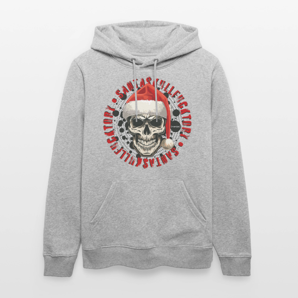 Unisex Bio-Hoodie mit SANTASKULL FUCKTORY PRINT - Grau meliert