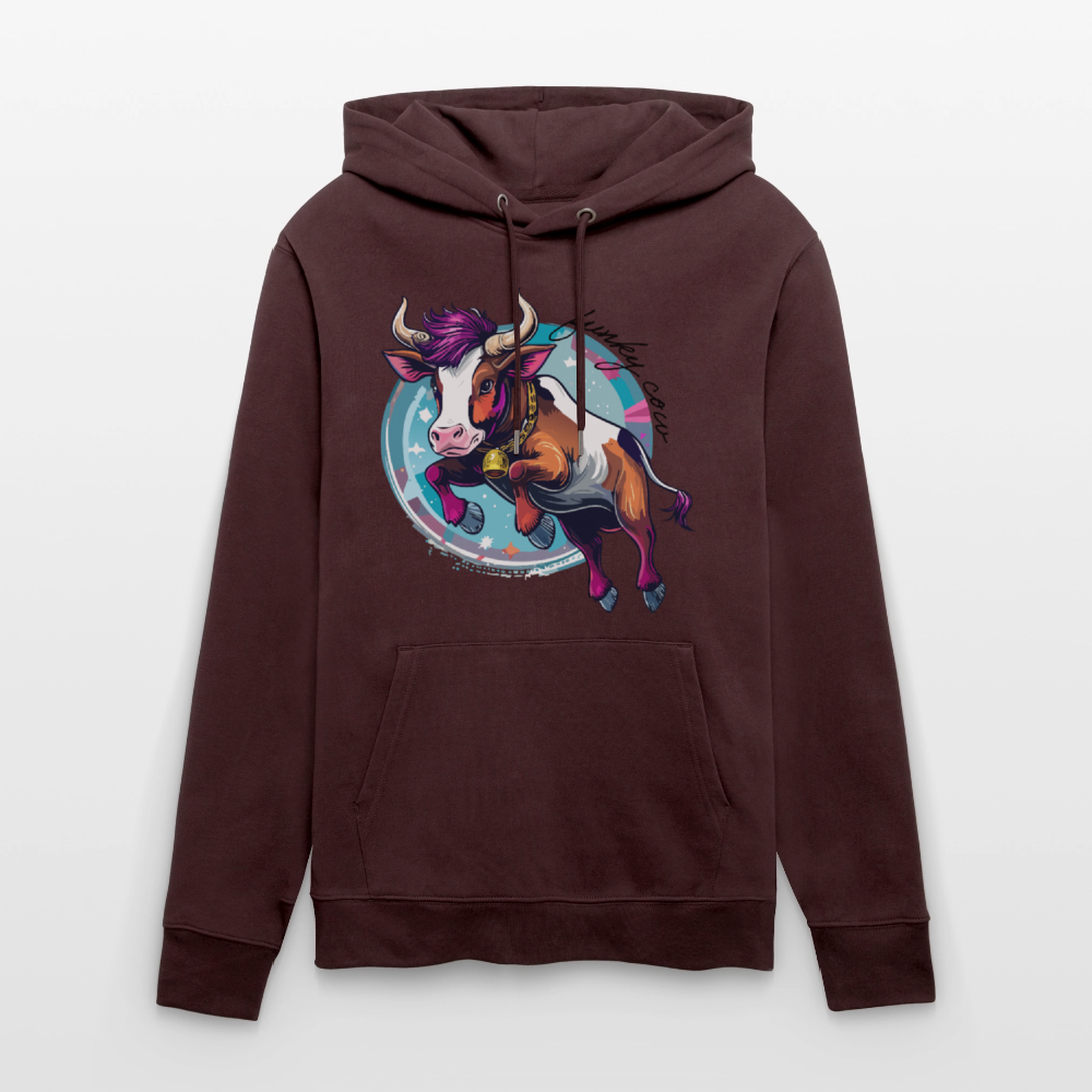 Unisex Hoodie mit FUNKY COW PRINT - Maroon