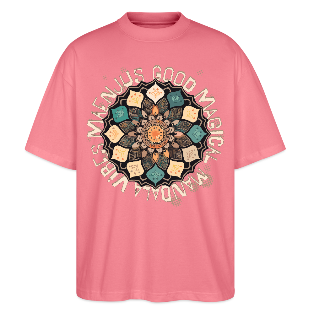 Oversized Unisex Bio T-Shirt mit MANDALA VIBES PRINT - Pink