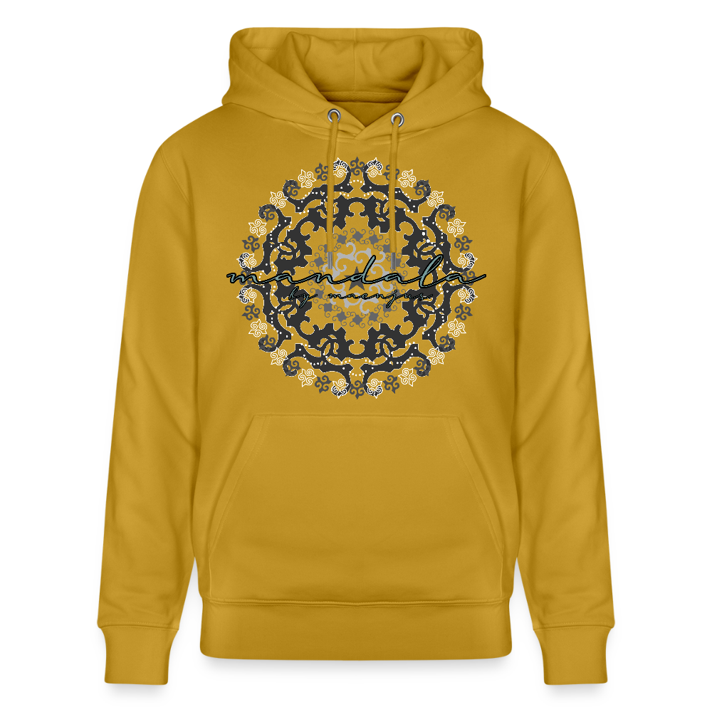 Unisex Bio-Hoodie mit BLACK MANDALA PRINT - Ocker