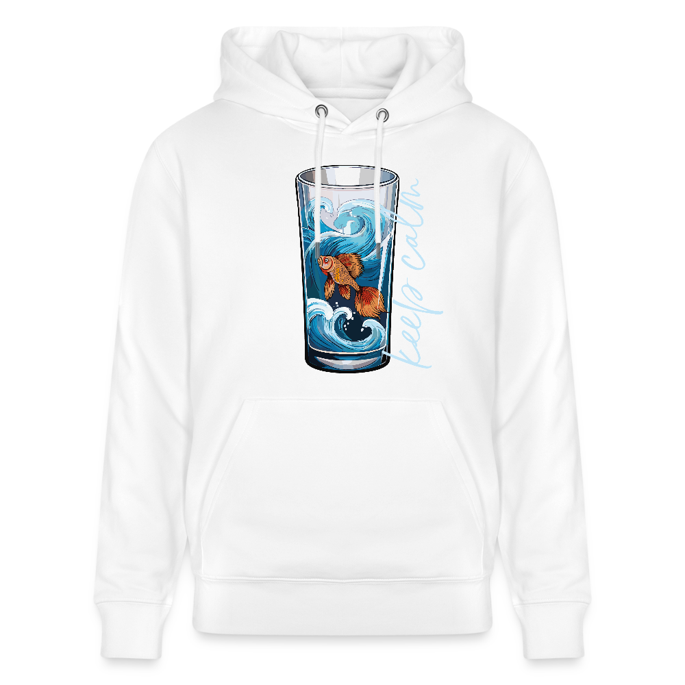 Unisex Bio-Hoodie mit KEEP CALM PRINT - Weiß