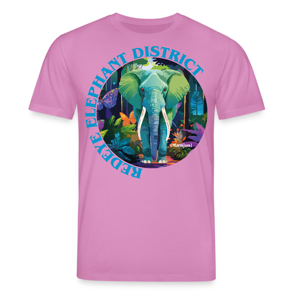 Unisex Bio-T-Shirt mit REDEYE ELEPHANT DISTRICT PRINT Vorderseite - Pink