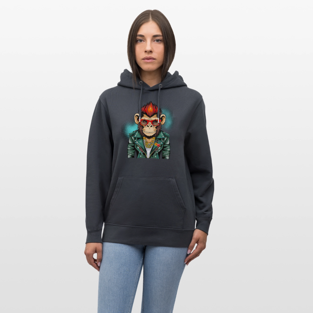 Unisex Hoodie mit MONKEY PRINT - Indigoblau