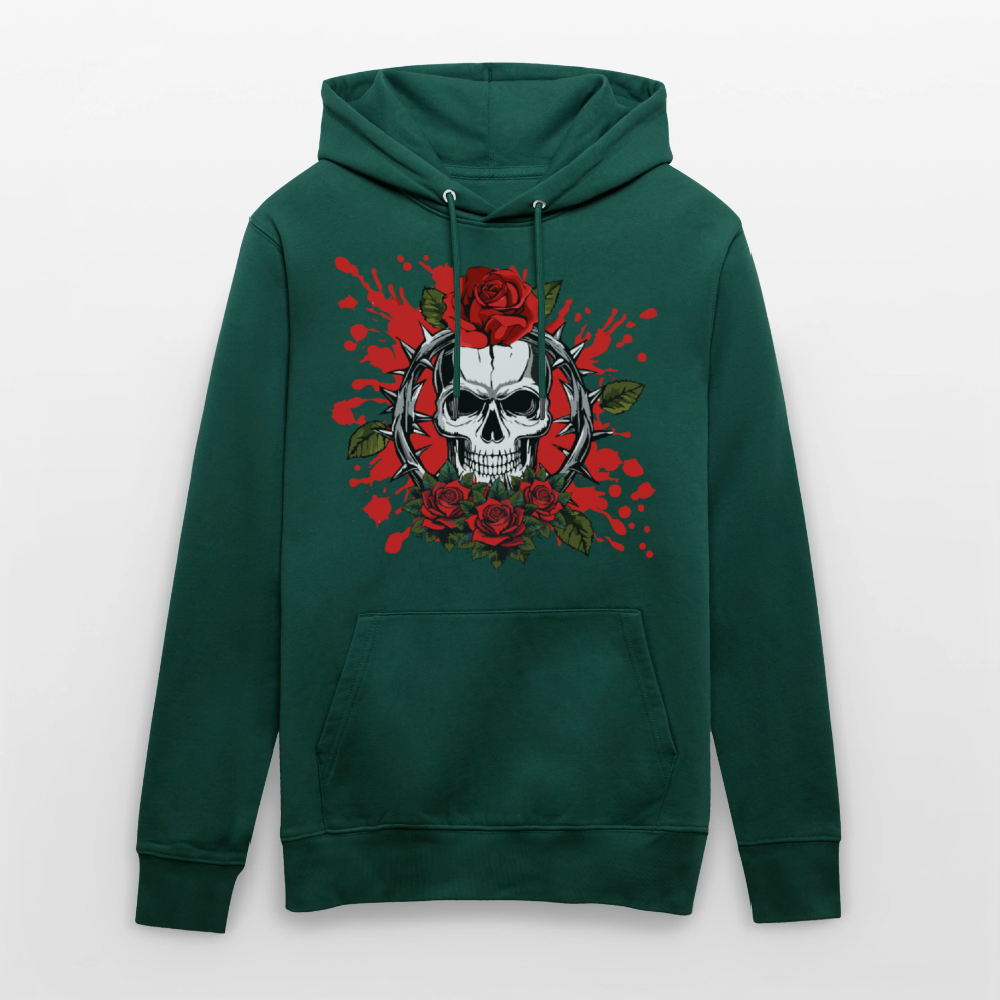 Unisex Hoodie mit ROSENSKULL PRINT - Forest