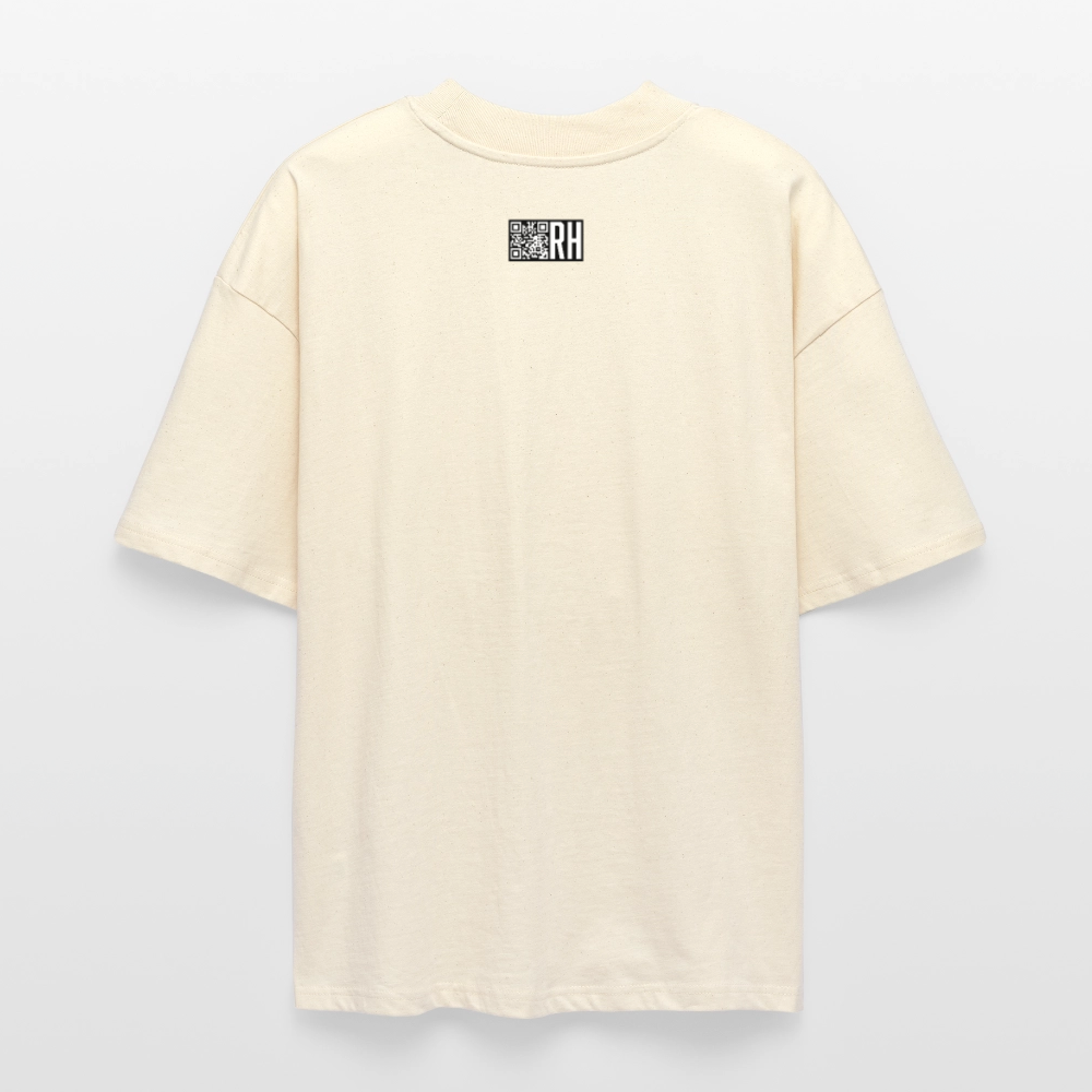 Oversized Unisex Bio T-Shirt mit TUSCHEMÄNNCHEN PRINT - Weißgrau