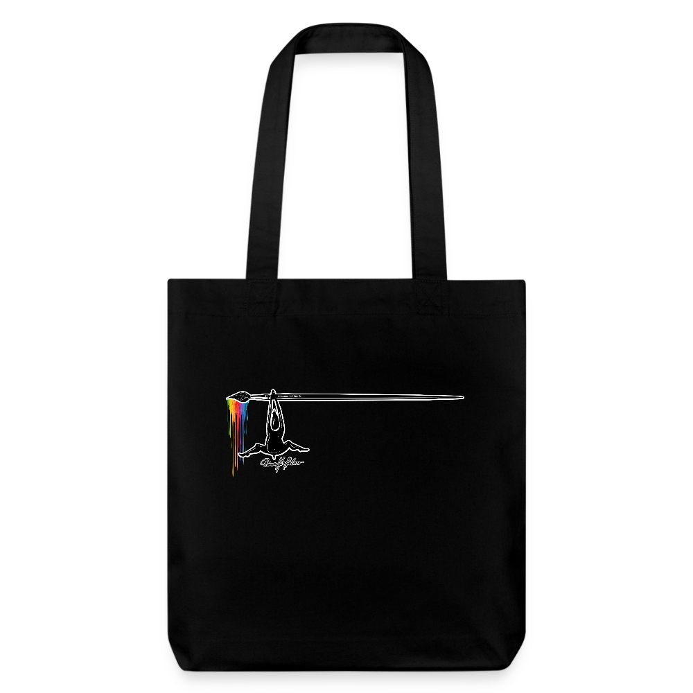 Recycelter Heavyweight Stoffbeutel mit TUSCHEMÄNNCHEN PRINT - Schwarz