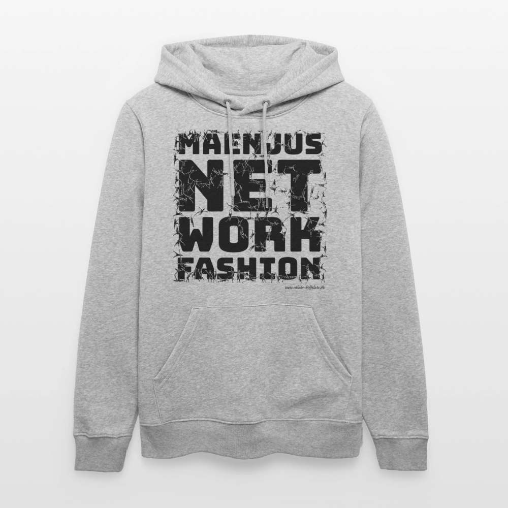 Unisex Bio-Hoodie mit MAENJUS NETWORK FASHION PRINT - Grau meliert