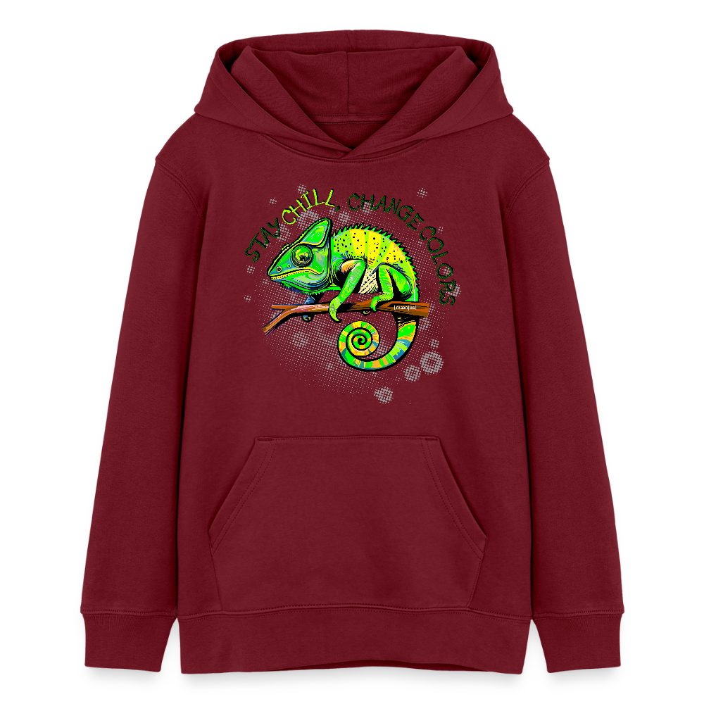 MNJS TEENS Bio-Hoodie mit BE DIFFERENT PRINT - Burgunderrot