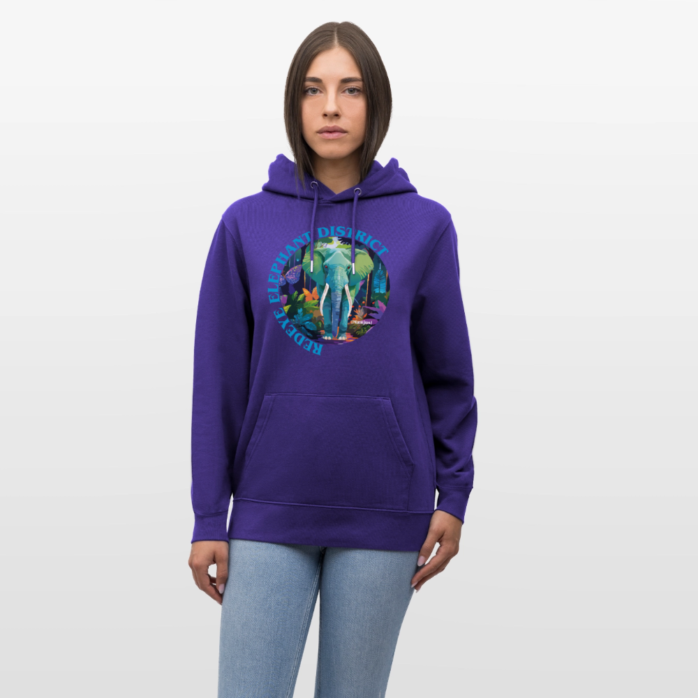 Unisex Bio-Hoodie mit REDEYE ELEPHANT DISTRICT PRINT - Purple Love