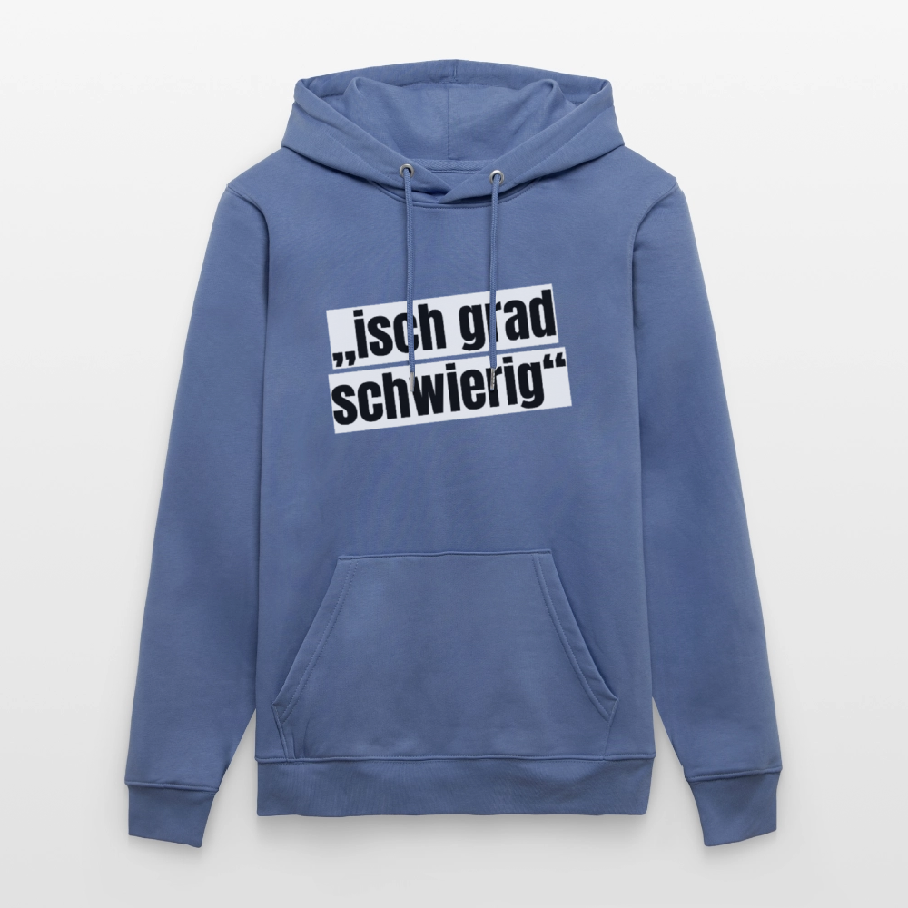 Unisex Hoodie mit ISCH GRAD SCHWIERIG PRINT - Blau