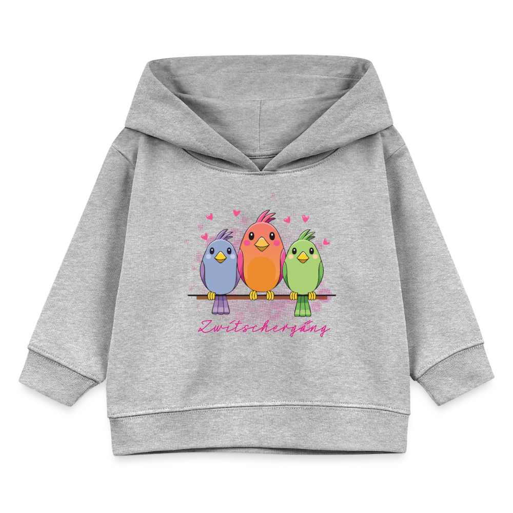 MNJS KIDS Bio Hoodie mit ZWITSCHERGÄNG PRINT - Grau meliert