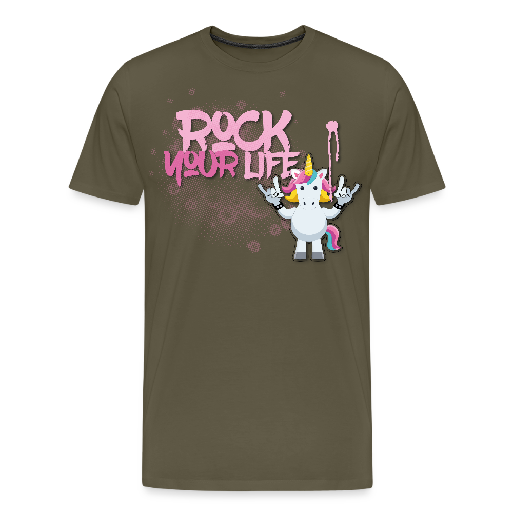 Männer Premium T-Shirt mit ROCK YOUR LIFE PRINT - Khaki