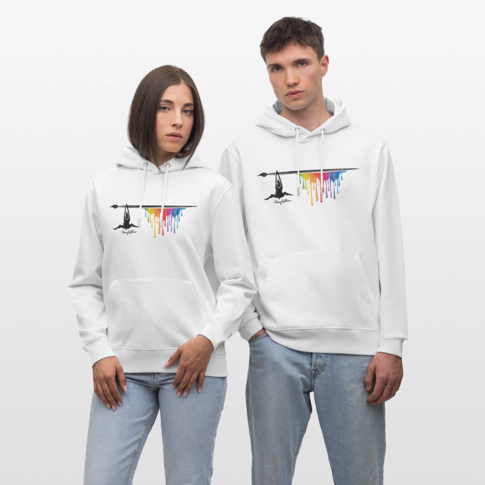 Unisex Hoodie mit TUSCHEMÄNNCHEN PRINT - Weiß