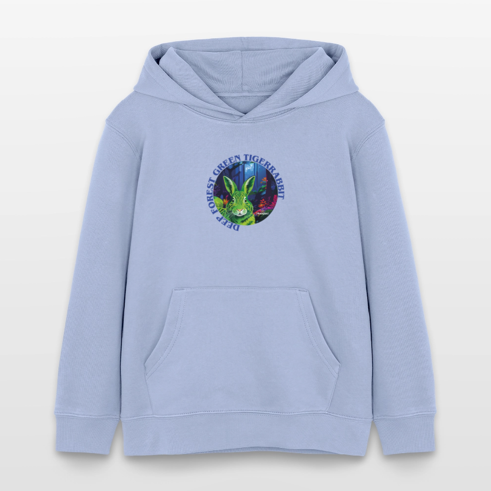 MNJS KIDS Bio-Hoodie mit DEEP FOREST GREEN TIGERRABBIT PRINT - Sky