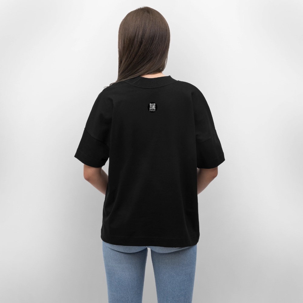 Oversized Unisex Bio T-Shirt mit MNJS CREW no limits PRINT - Schwarz