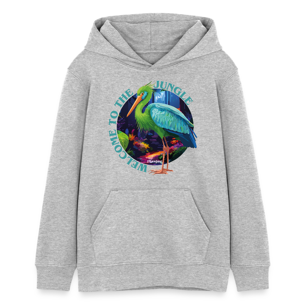 MNJS TEENS Bio-Hoodie mit WELCOME TO THE JUNGLE PRINT - Grau meliert