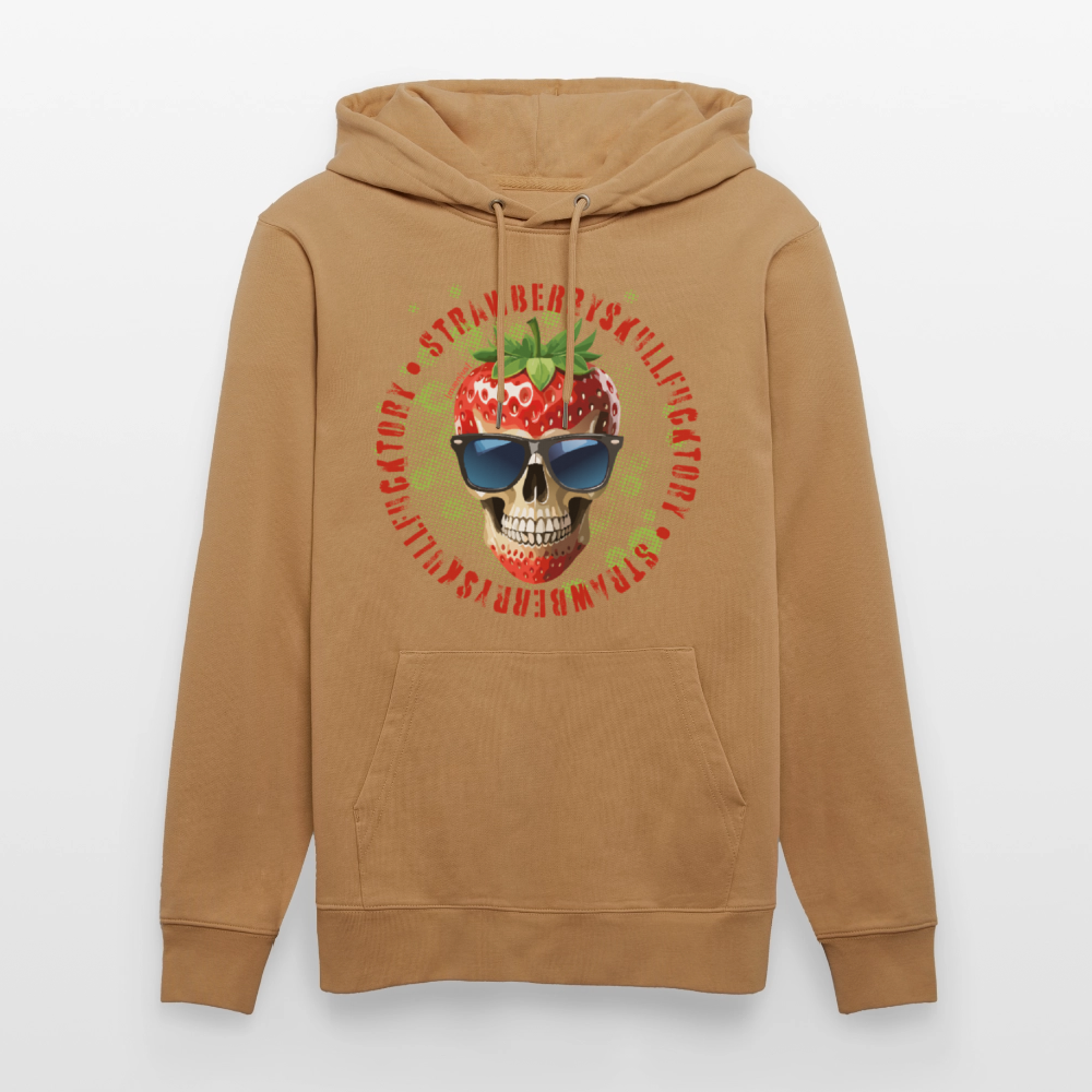 Unisex Hoodie mit STRAWBERRY SKULL PRINT - Karamell