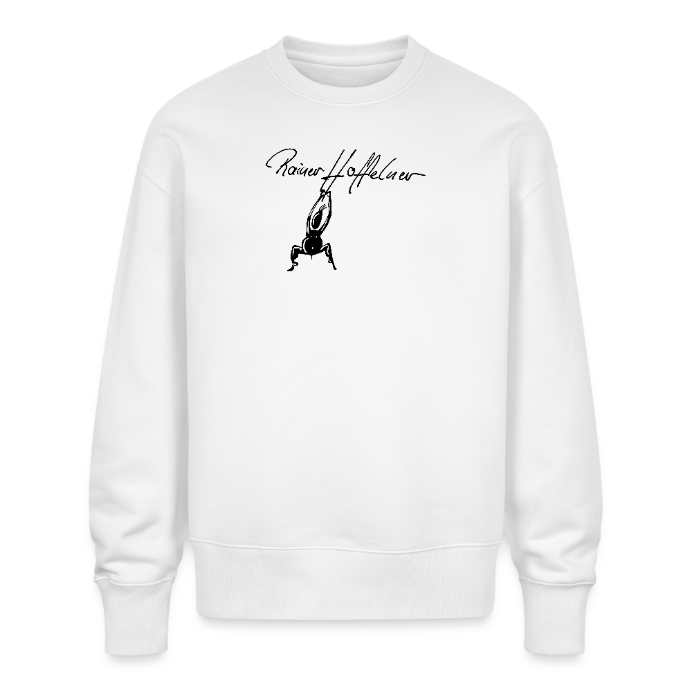 Unisex Oversize Bio Pullover mit TUSCHEMÄNNCHEN PRINT - Weiß