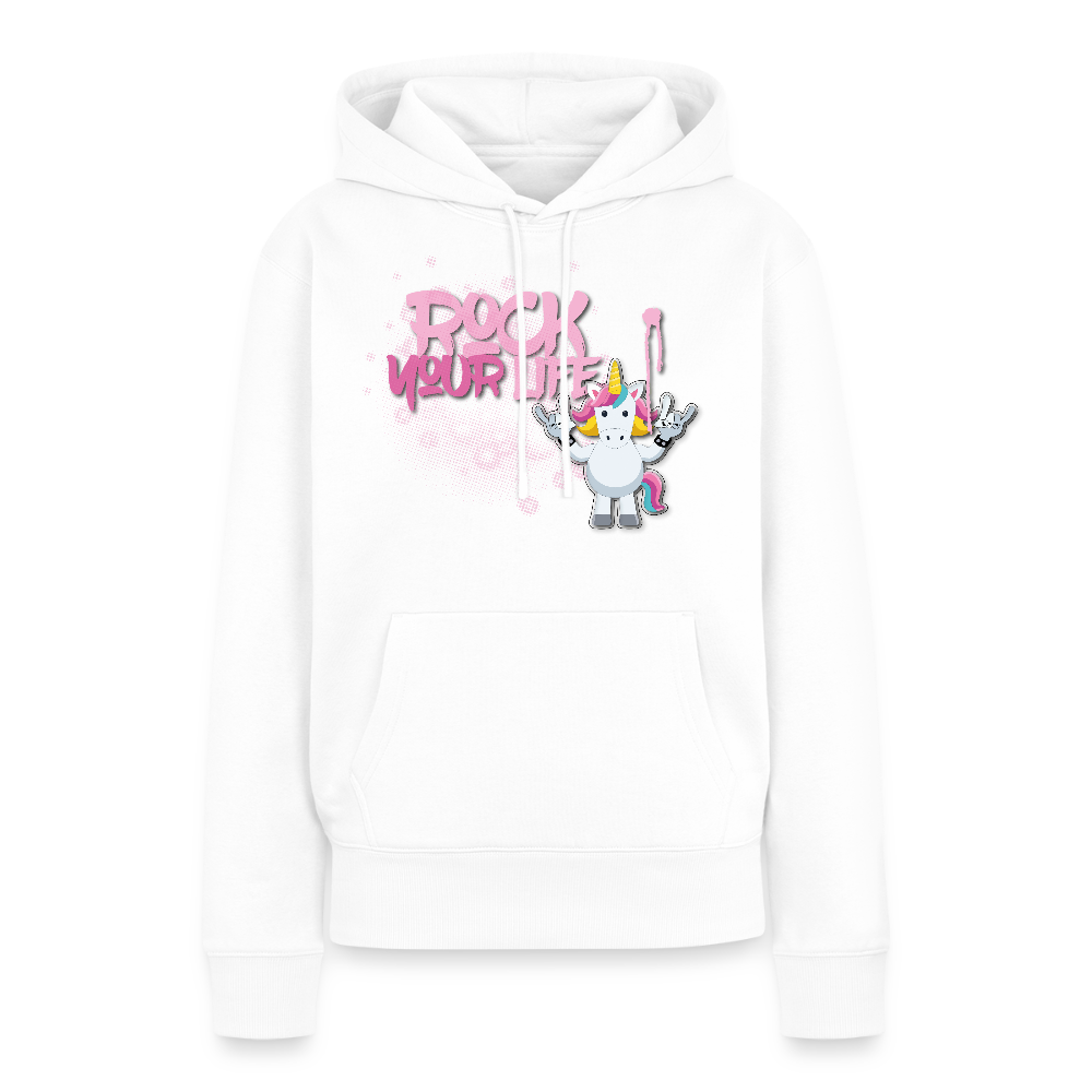 Frauen Premium Hoodie mit ROCK YOUR LIFE PRINT - Weiß