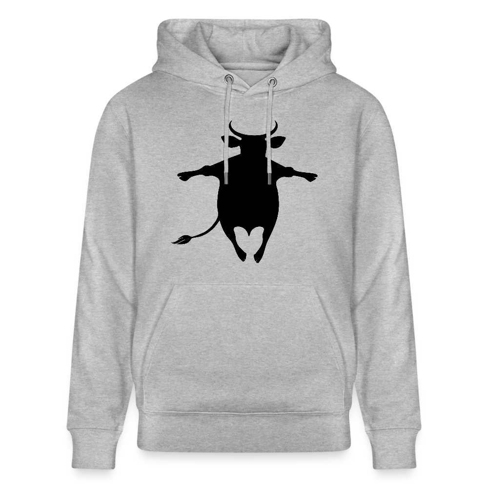 Unisex Hoodie mit HAPPY COW PRINT - Grau meliert
