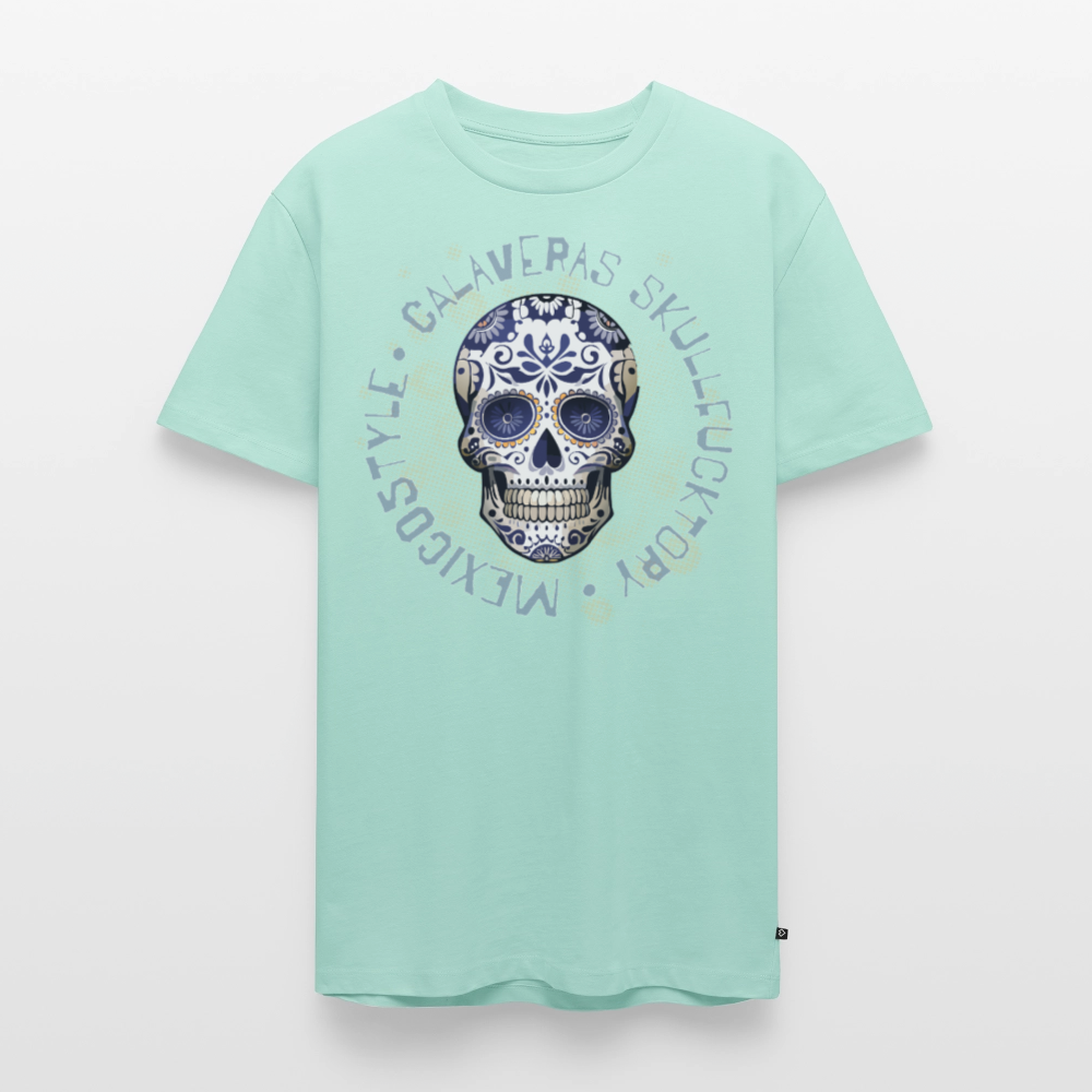 Männer Premium T-Shirt mit CALAVERAS SKULL PRINT - Mint