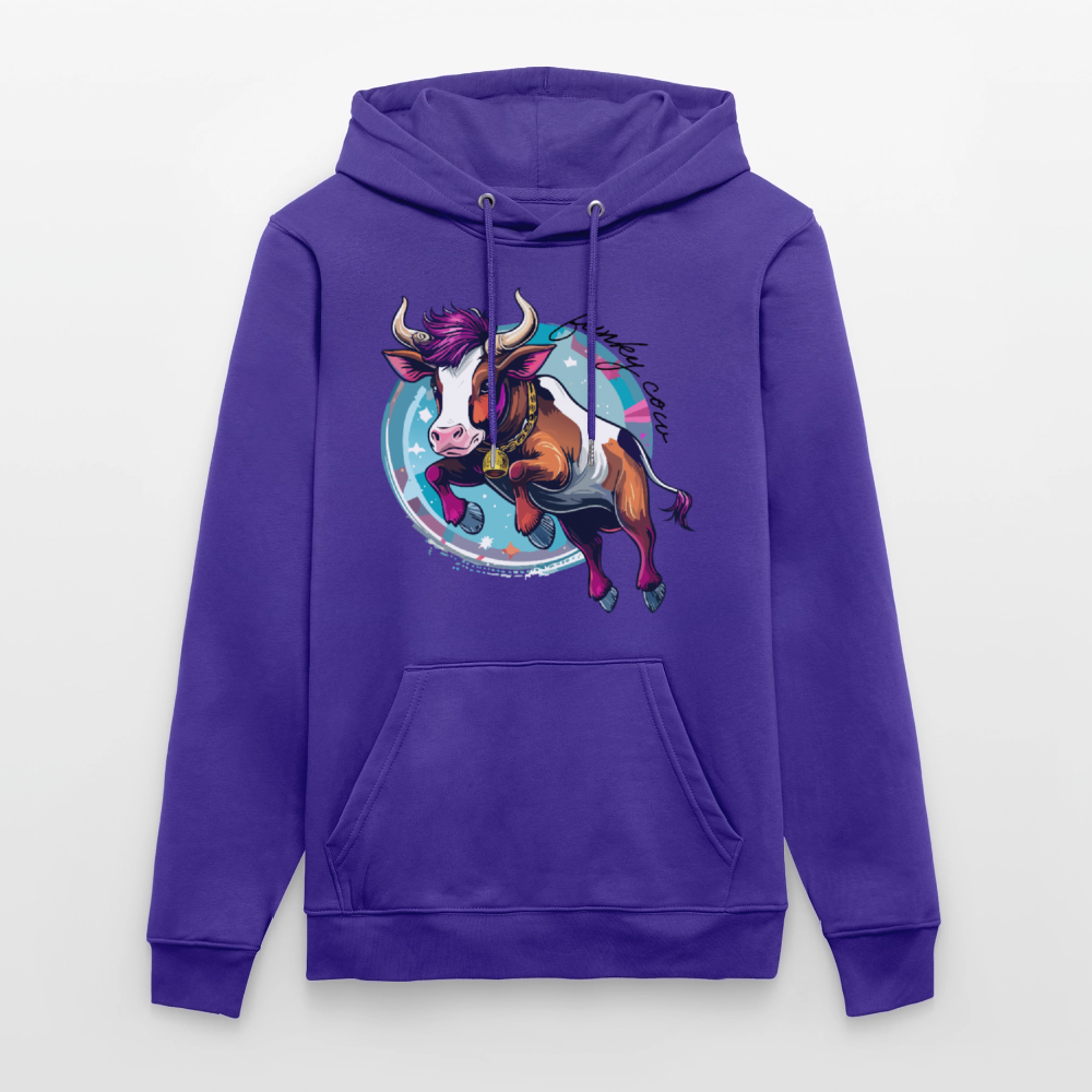 Unisex Hoodie mit FUNKY COW PRINT - Purple Love