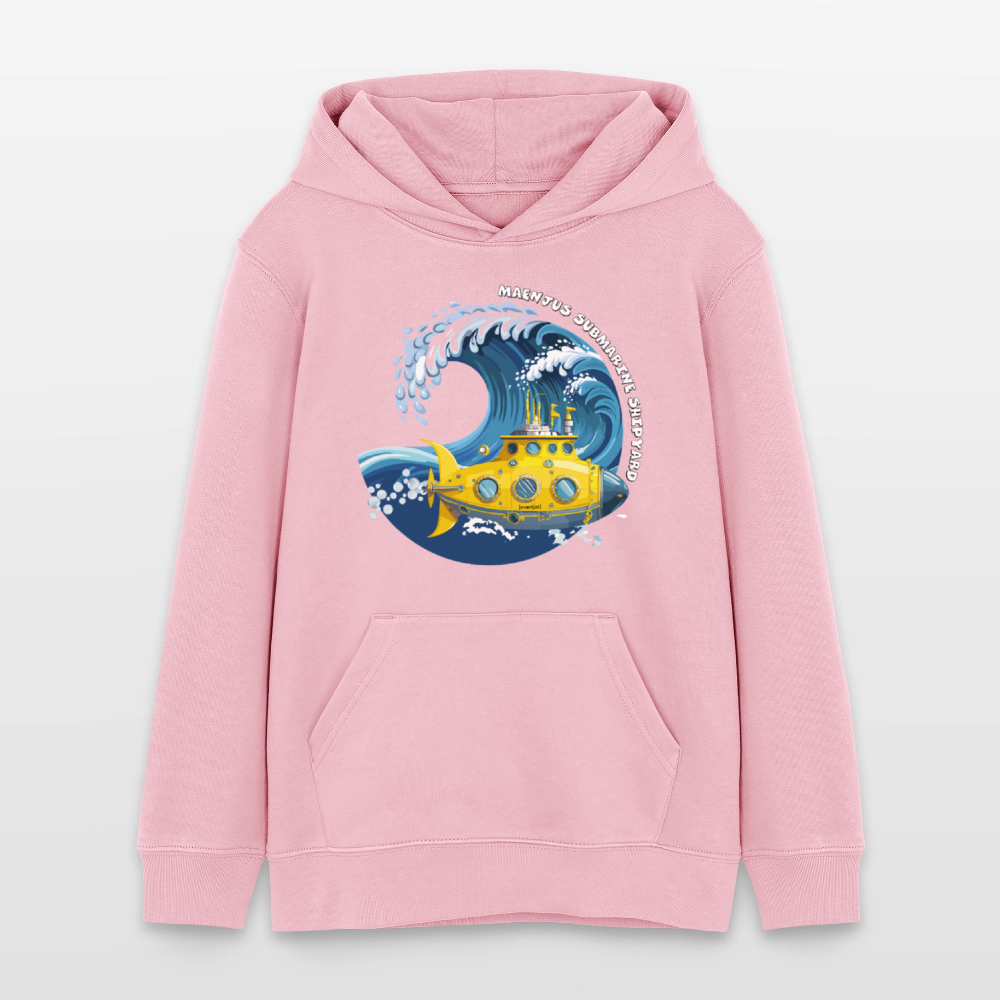 Teens Bio-Hoodie mit MAENJUS SUBMARINE SHIPYARD PRINT - Hellrosa